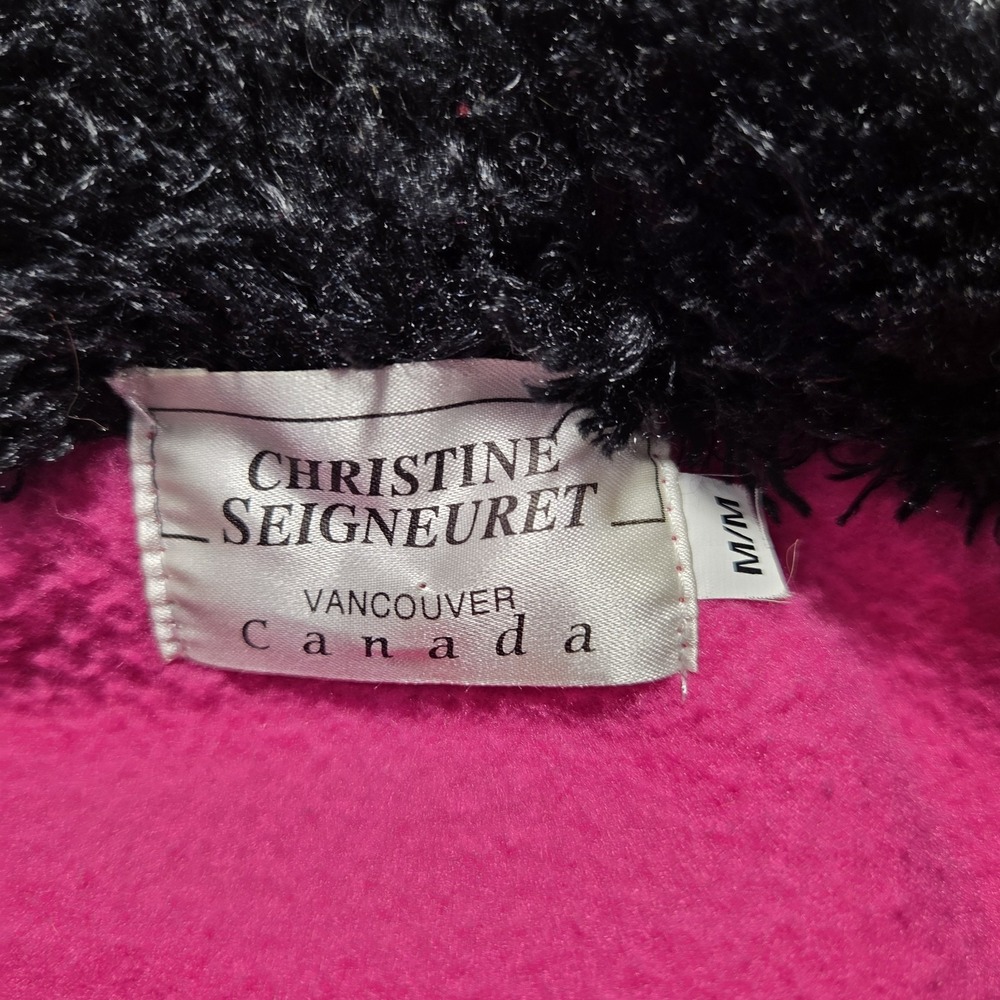 Vintage Christine Seigneuret Fleece Vest Womens M Pink Fleece Artsy Zip 90s - Picture 7 of 8